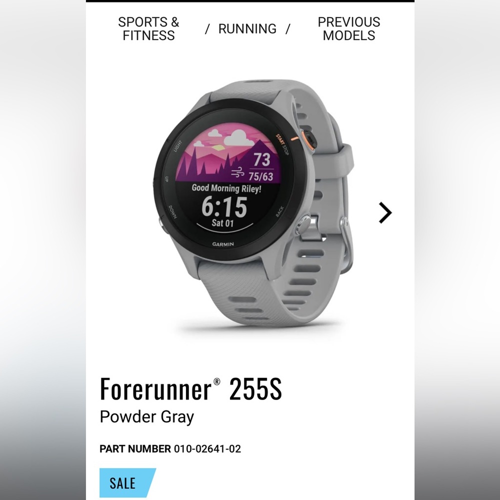 Garmin Forerunner 255S Smartwatch - Powder Gray